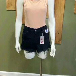 Black cut off shorts